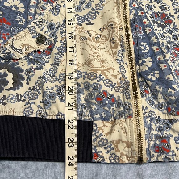 Free People Women's Bomber Jacket Zip Front Size Medium Paisley Daytrip - Picture 9 of 9